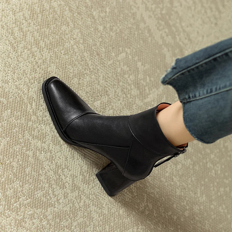 Abigail | Women’s Modern Leather Ankle Boots with Block Heel - Image 20