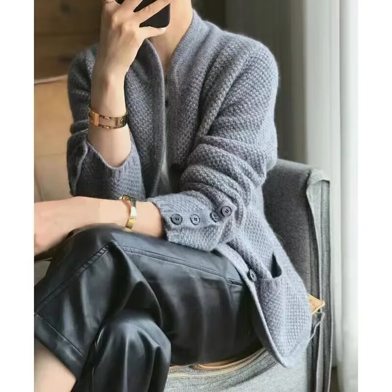 Ada | Women’s Stylish Textured Cardigan with Half-Neck Collar - Image 4