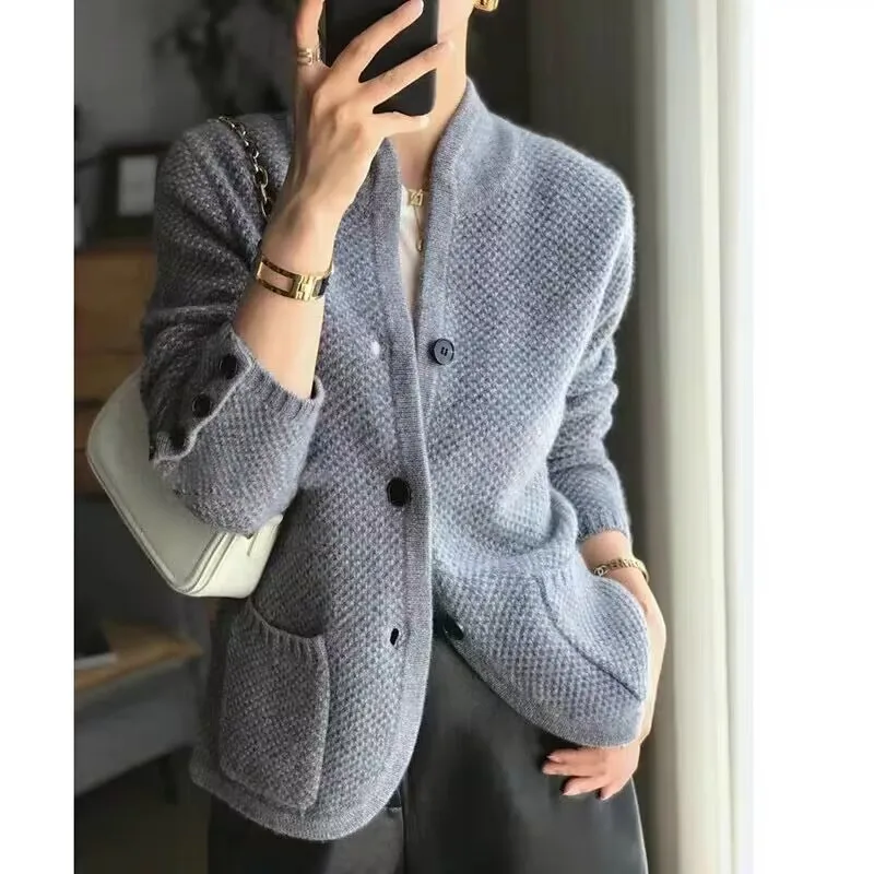Ada | Women’s Stylish Textured Cardigan with Half-Neck Collar - Image 5