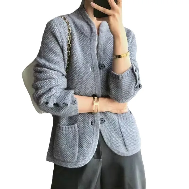 Ada | Women’s Stylish Textured Cardigan with Half-Neck Collar - Image 6