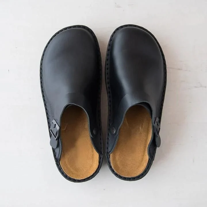 Adam | Men’s Casual Leather Clog Mules with Buckle Strap - Image 4