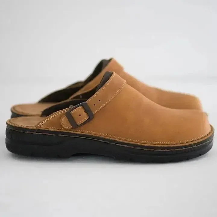 Adam | Men’s Casual Leather Clog Mules with Buckle Strap - Image 6