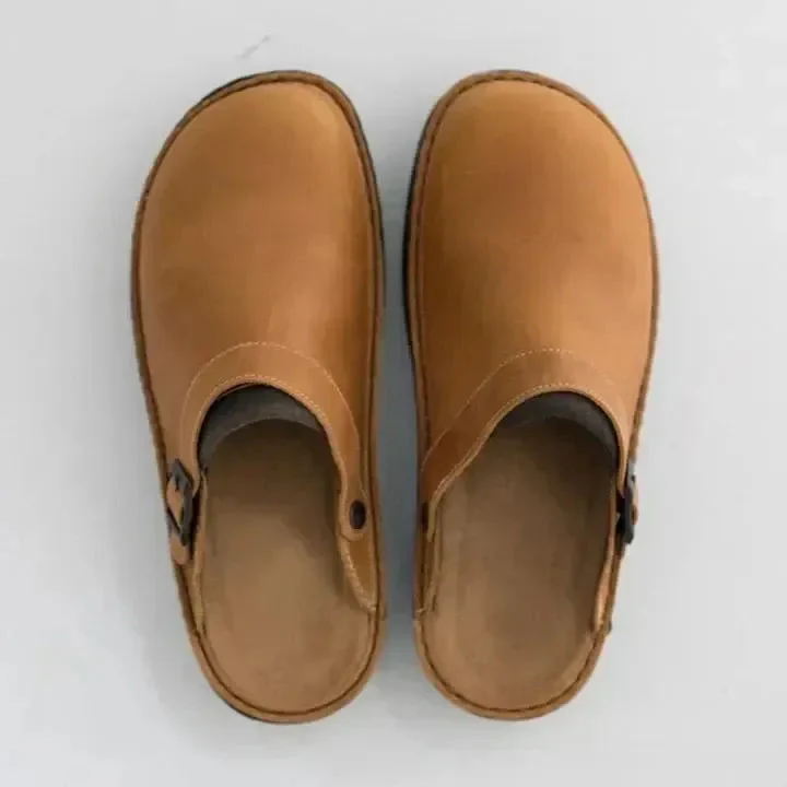Adam | Men’s Casual Leather Clog Mules with Buckle Strap - Image 7