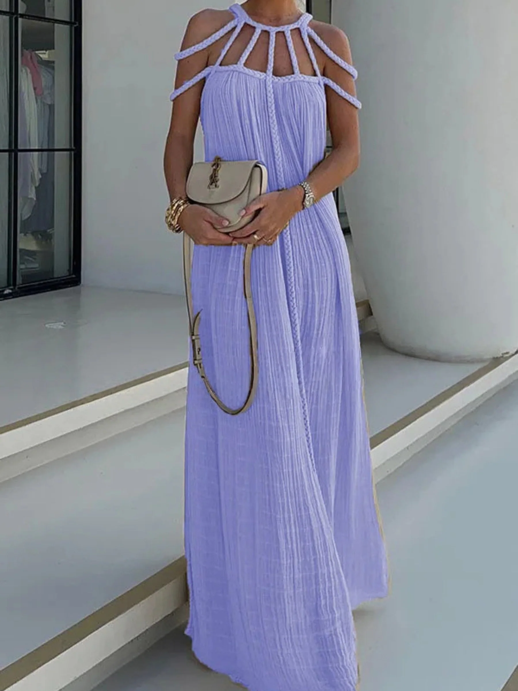 Ailsa | Women’s Boho Maxi Summer Dress with Braided Straps - Image 12