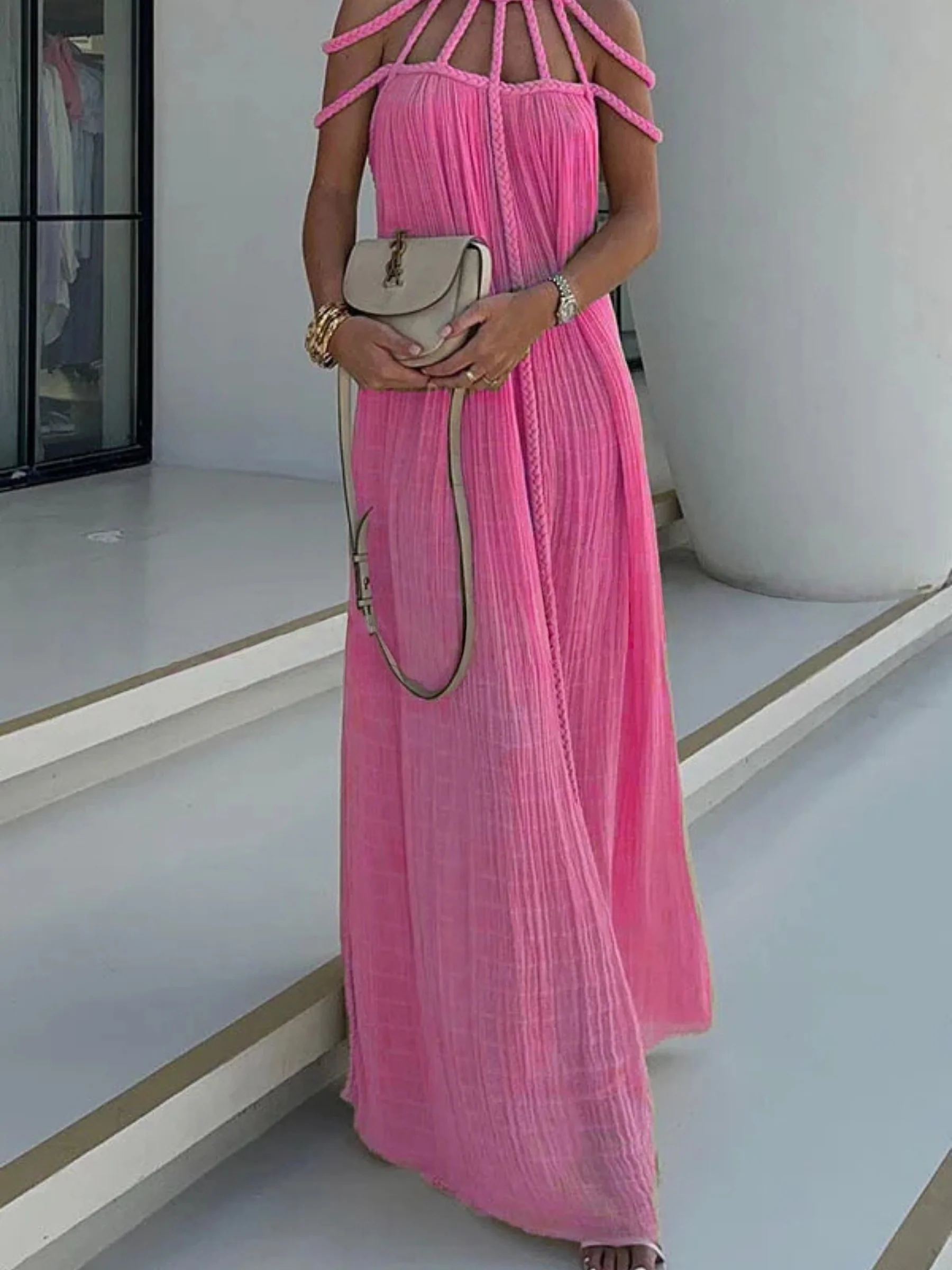 Ailsa | Women’s Boho Maxi Summer Dress with Braided Straps - Image 13