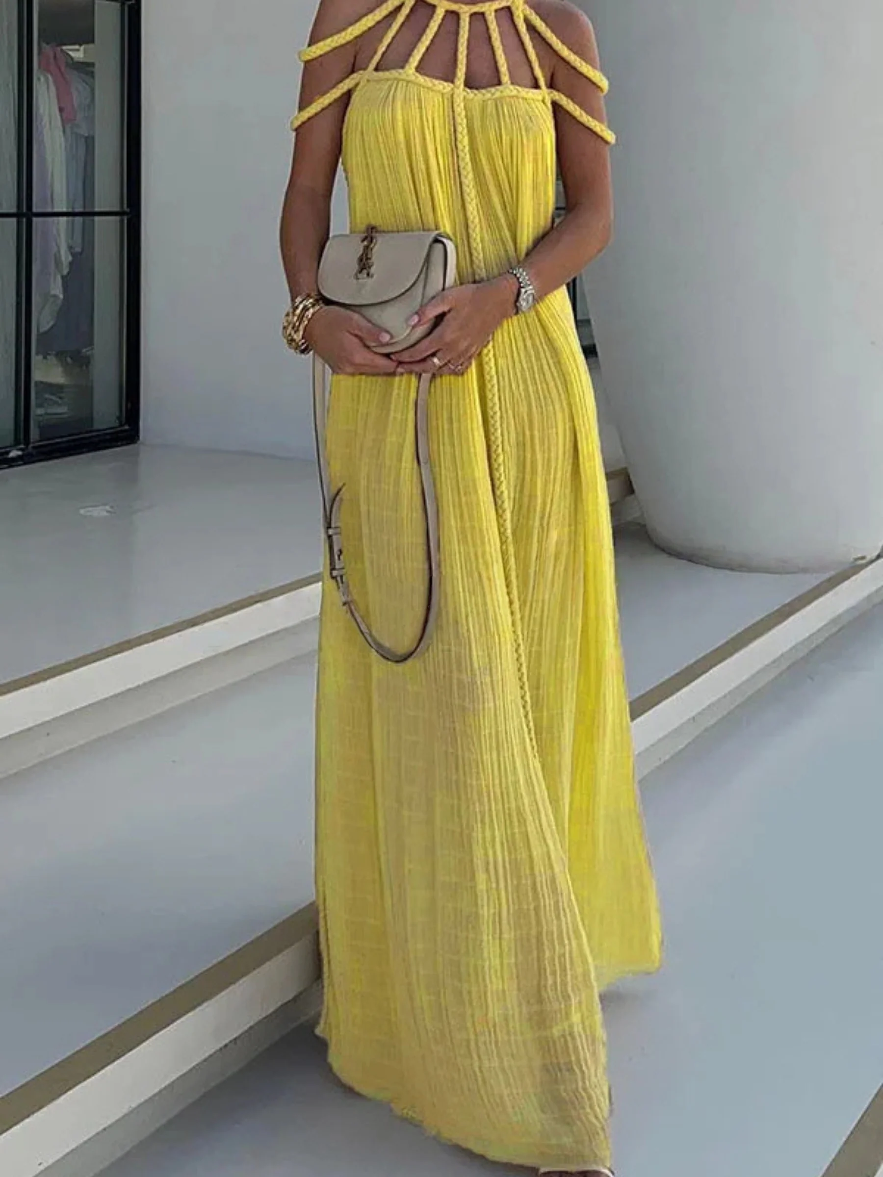 Ailsa | Women’s Boho Maxi Summer Dress with Braided Straps - Image 14
