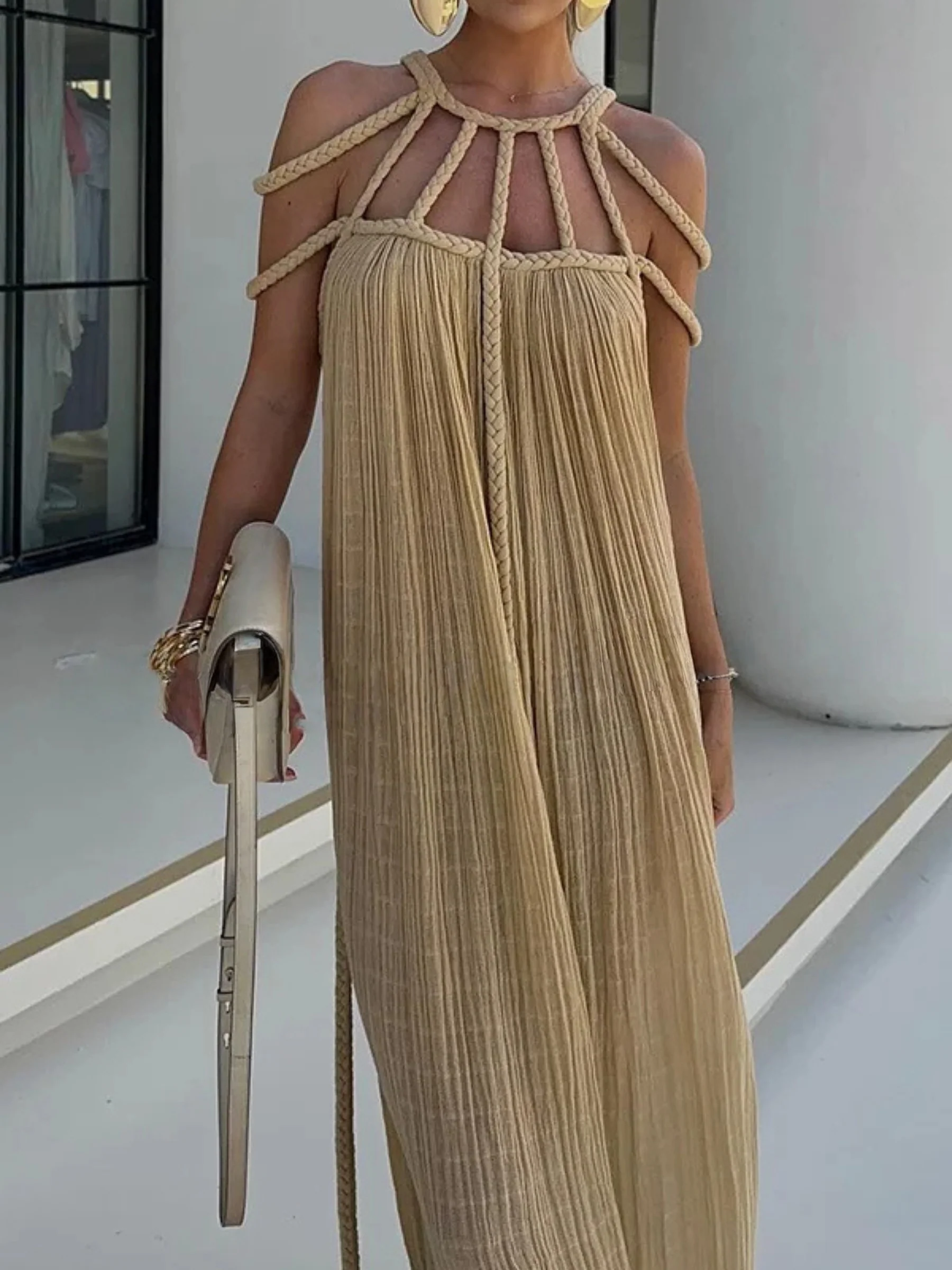 Ailsa | Women’s Boho Maxi Summer Dress with Braided Straps - Image 3