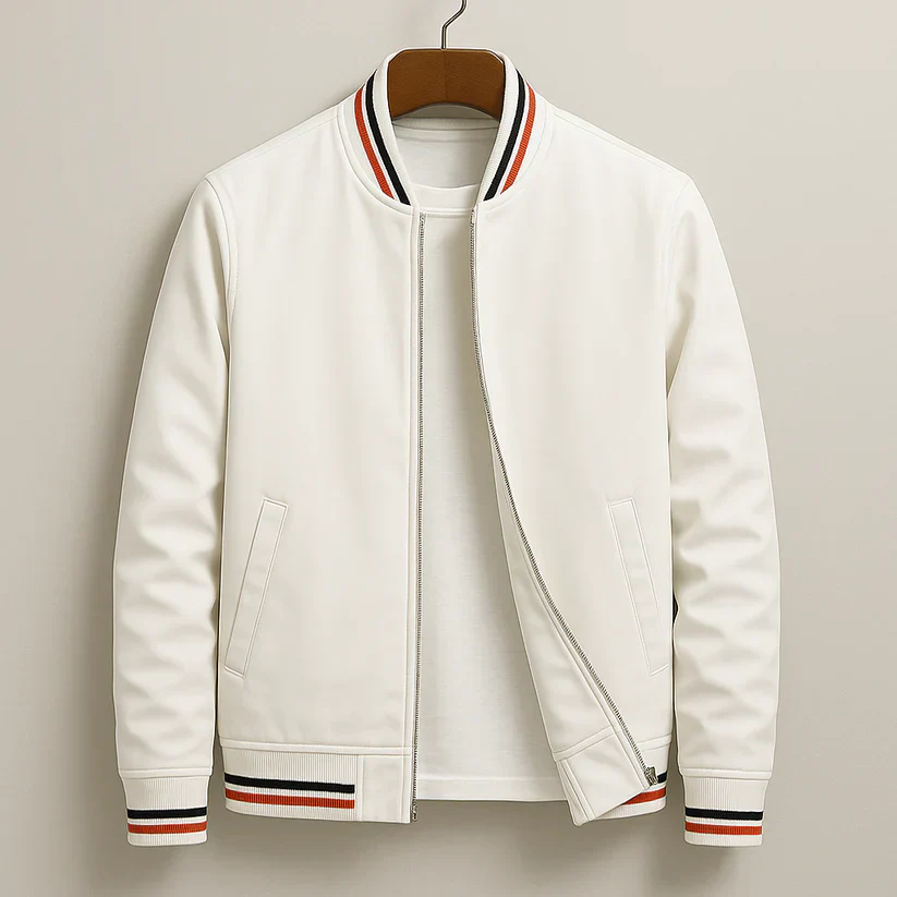 Alan | Men’s Trendy Windproof Bomber Jacket with Ribbed Cuffs - Image 4