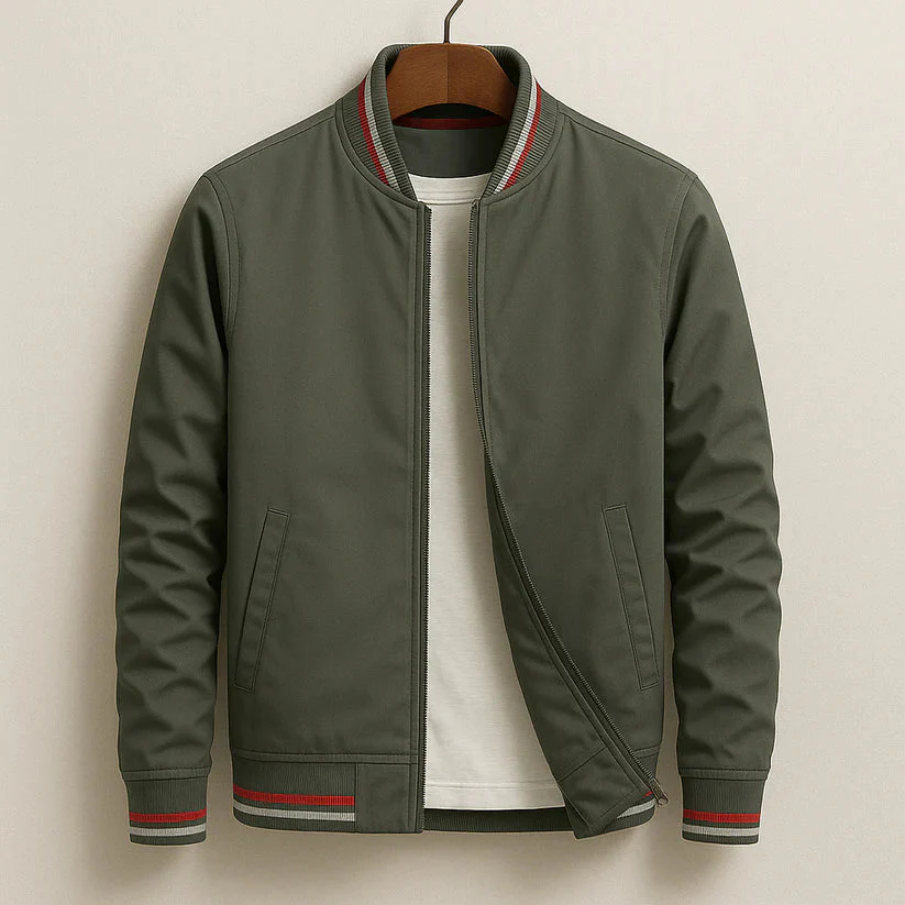 Alan | Men’s Trendy Windproof Bomber Jacket with Ribbed Cuffs - Image 5