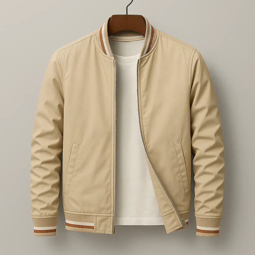 Alan | Men’s Trendy Windproof Bomber Jacket with Ribbed Cuffs - Image 6