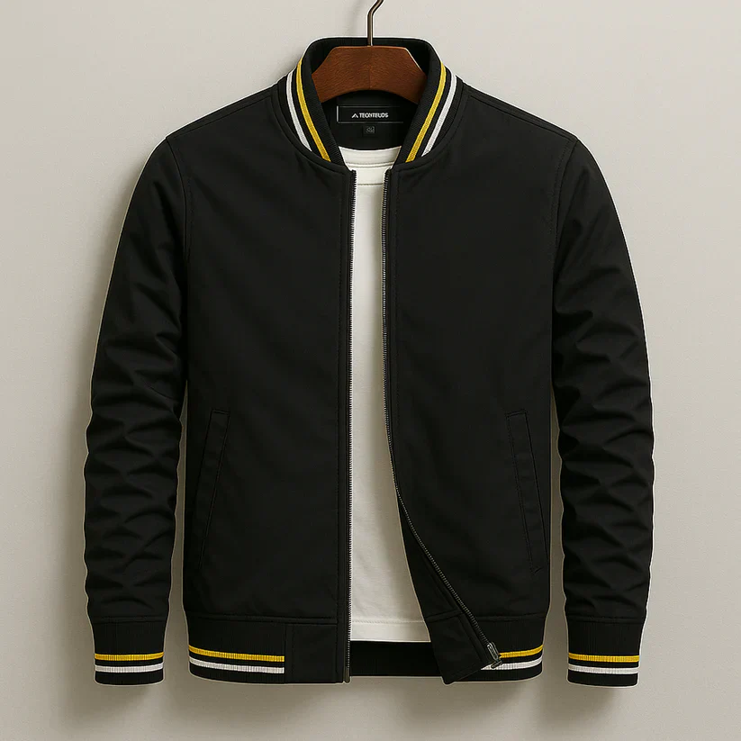 Alan | Men’s Trendy Windproof Bomber Jacket with Ribbed Cuffs - Image 7