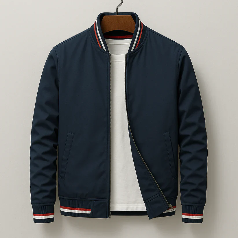 Alan | Men’s Trendy Windproof Bomber Jacket with Ribbed Cuffs - Image 8