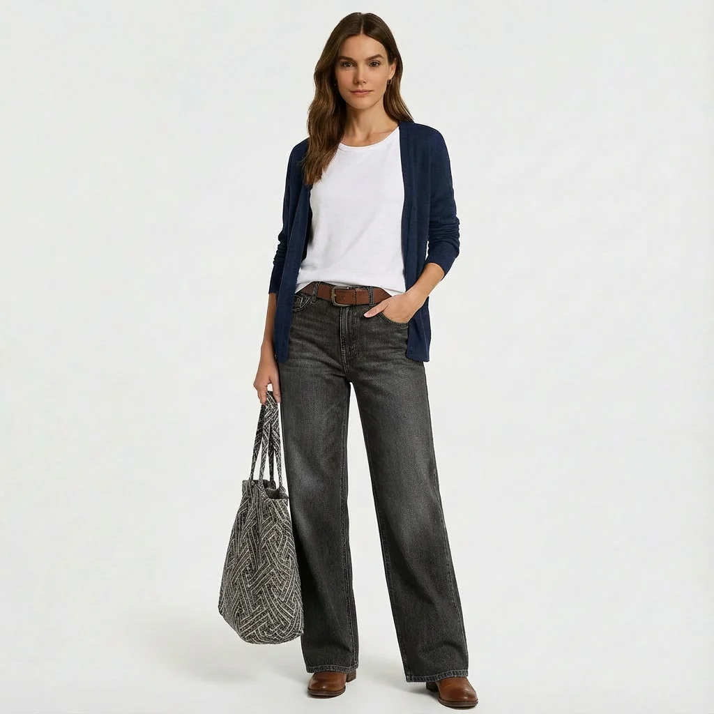 Alana | Women’s Trendy Wide Leg Jeans with High Waist - Image 4