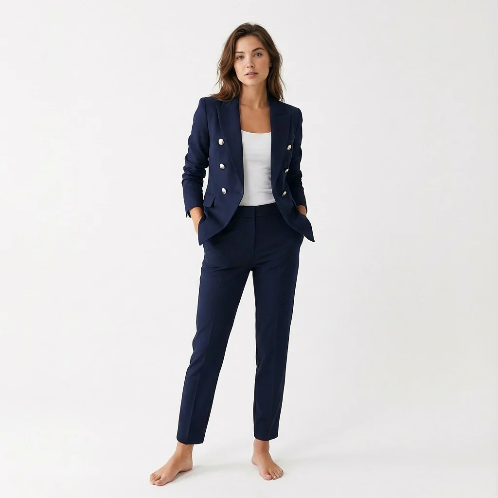 Amber | Women’s Two Piece Suit Set with Double-Breasted Blazer - Image 4