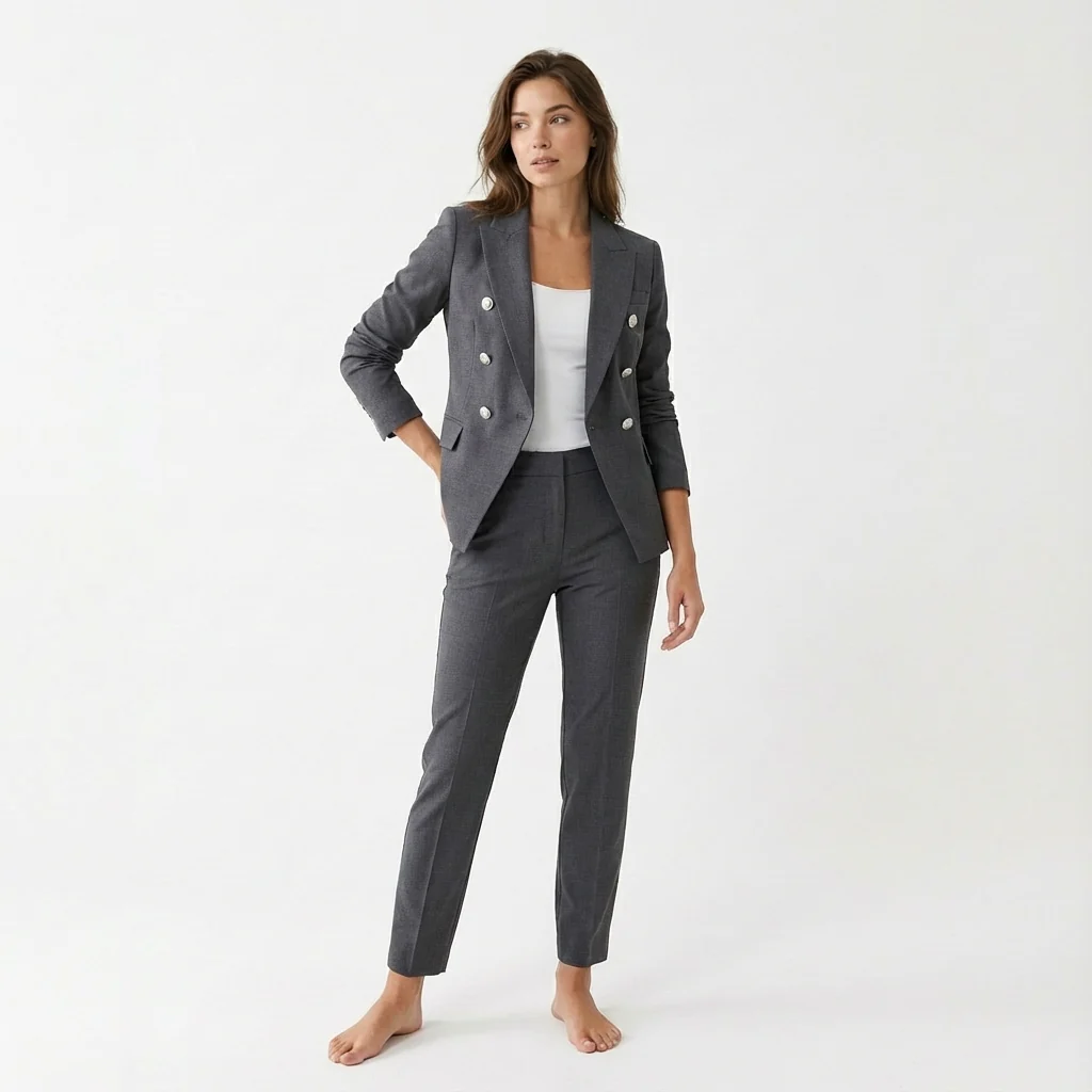 Amber | Women’s Two Piece Suit Set with Double-Breasted Blazer - Image 5