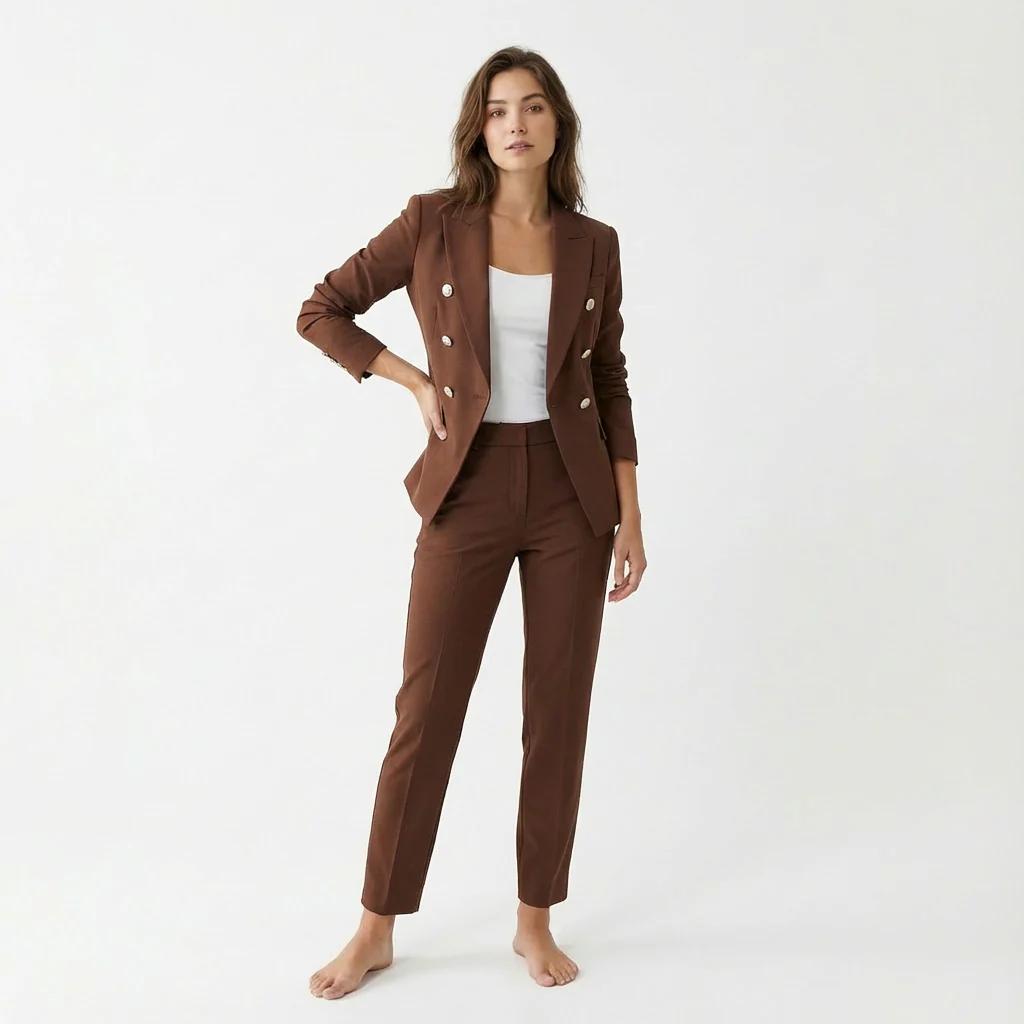 Amber | Women’s Two Piece Suit Set with Double-Breasted Blazer - Image 6