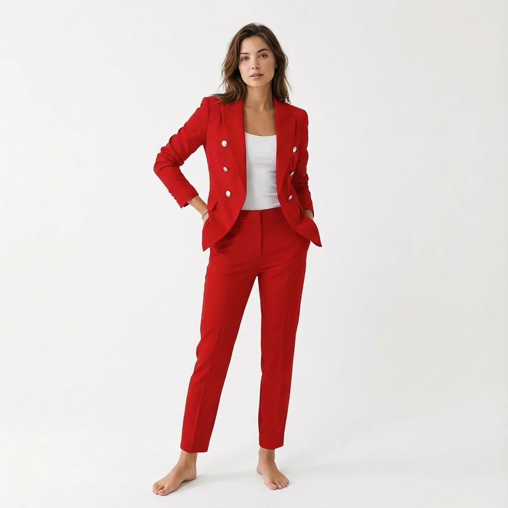 Amber | Women’s Two Piece Suit Set with Double-Breasted Blazer - Image 7