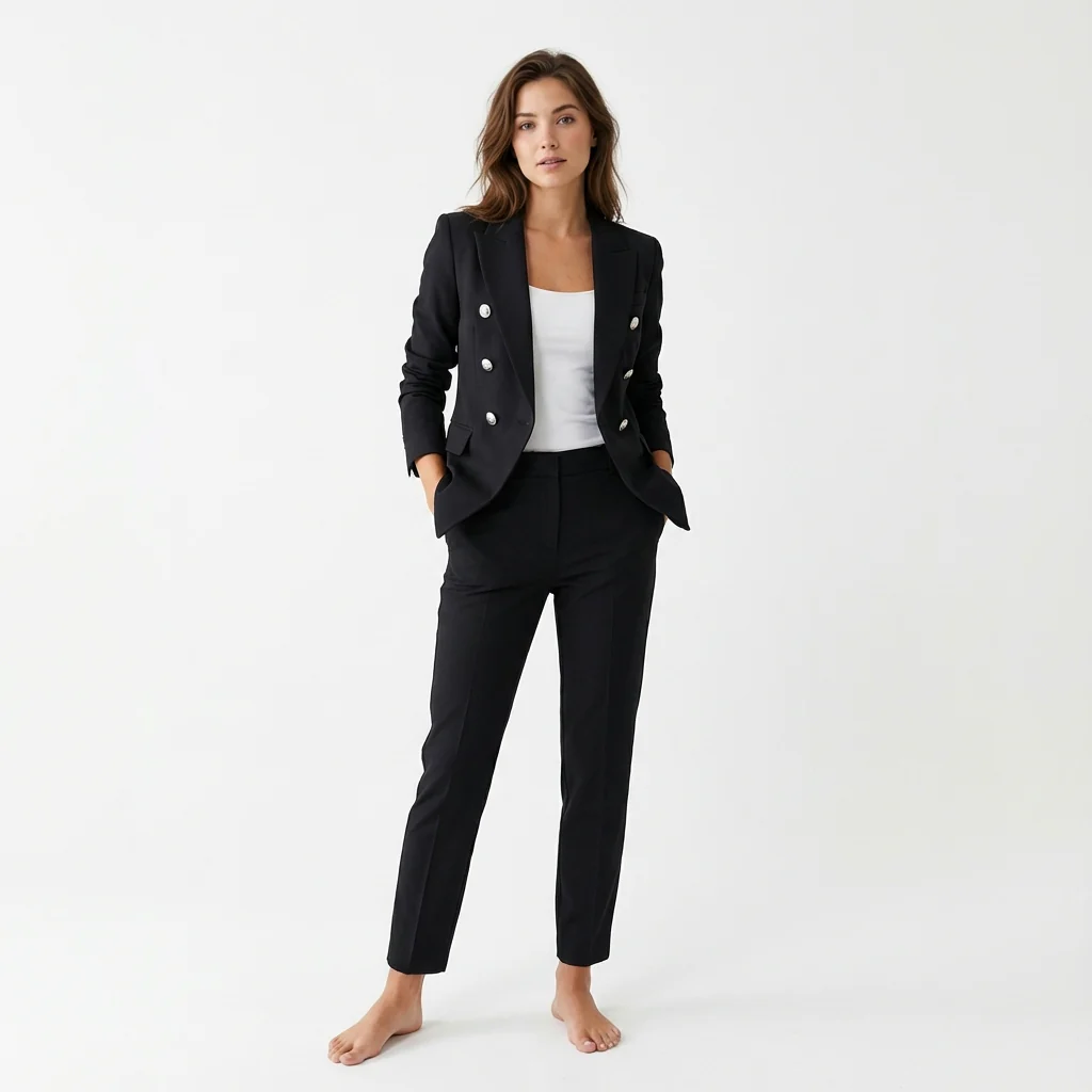Amber | Women’s Two Piece Suit Set with Double-Breasted Blazer - Image 9