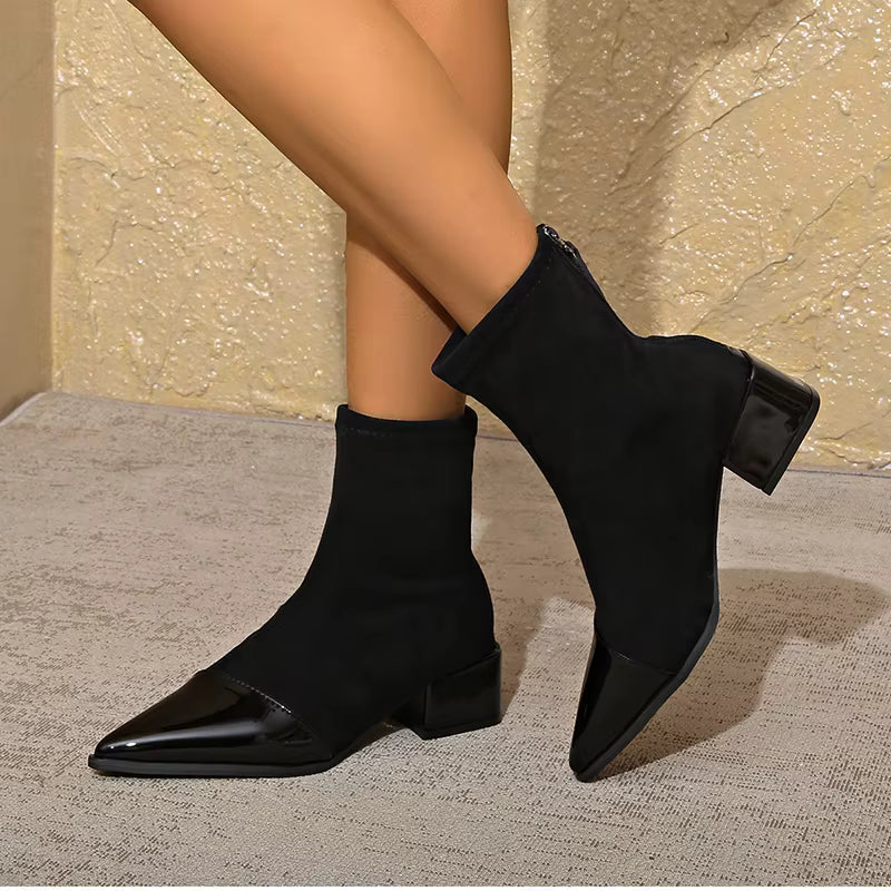 Amelia | Women’s Stylish Ankle Boots with Patent Toe Cap - Image 11