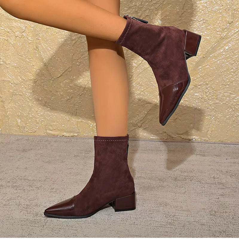 Amelia | Women’s Stylish Ankle Boots with Patent Toe Cap - Image 13