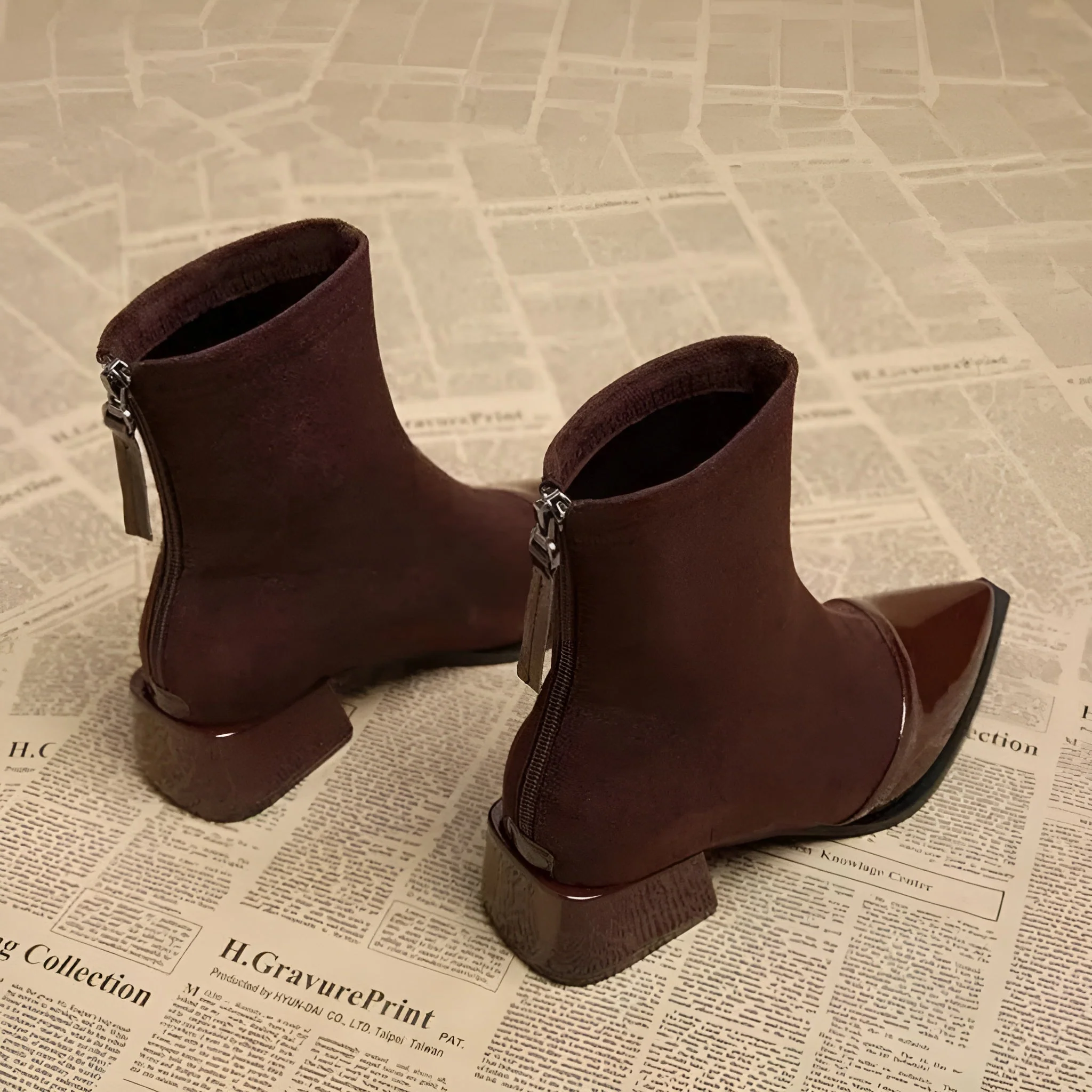 Amelia | Women’s Stylish Ankle Boots with Patent Toe Cap - Image 5