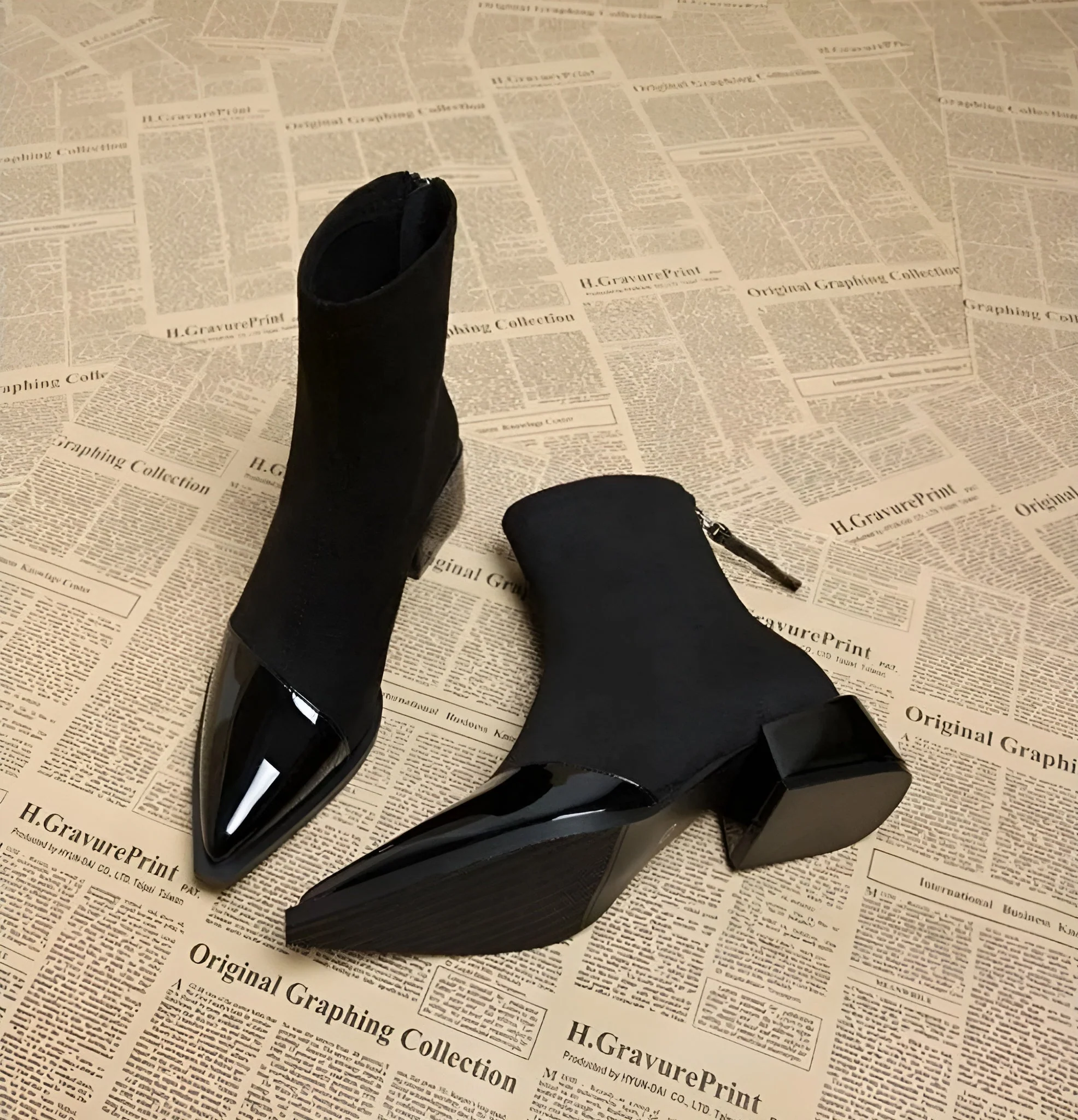 Amelia | Women’s Stylish Ankle Boots with Patent Toe Cap - Image 6
