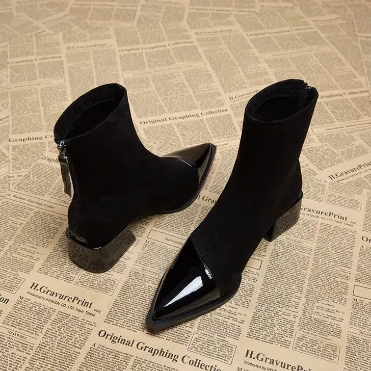 Amelia | Women’s Stylish Ankle Boots with Patent Toe Cap - Image 8