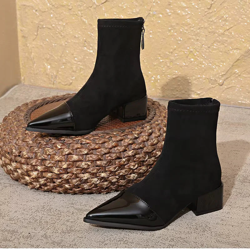 Amelia | Women’s Stylish Ankle Boots with Patent Toe Cap - Image 9