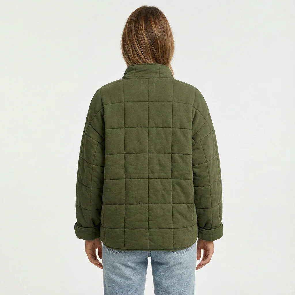 Autumn | Women’s Casual Quilted Jacket with Zip Front - Image 3