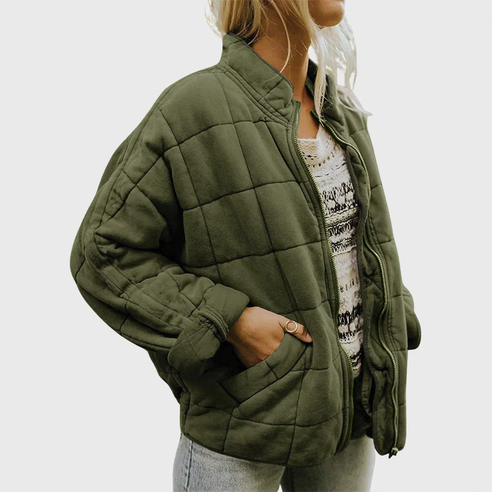 Autumn | Women’s Casual Quilted Jacket with Zip Front - Image 6