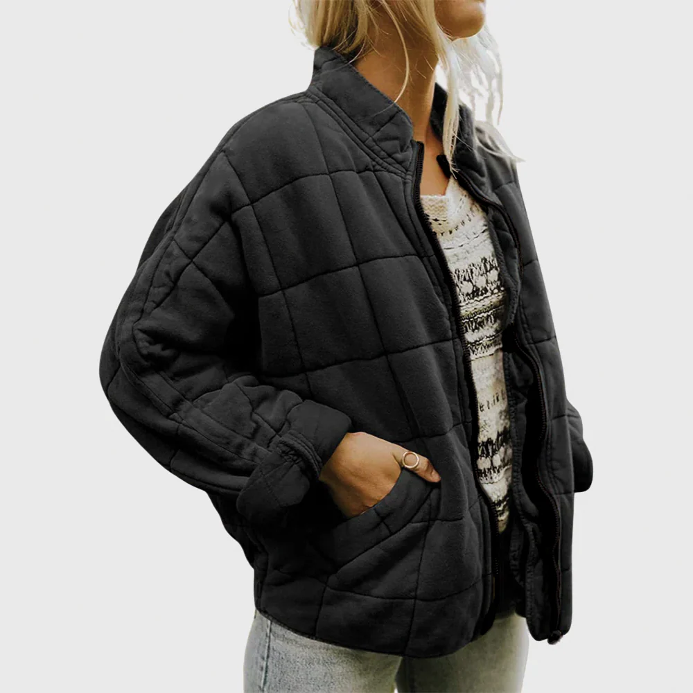 Autumn | Women’s Casual Quilted Jacket with Zip Front - Image 7