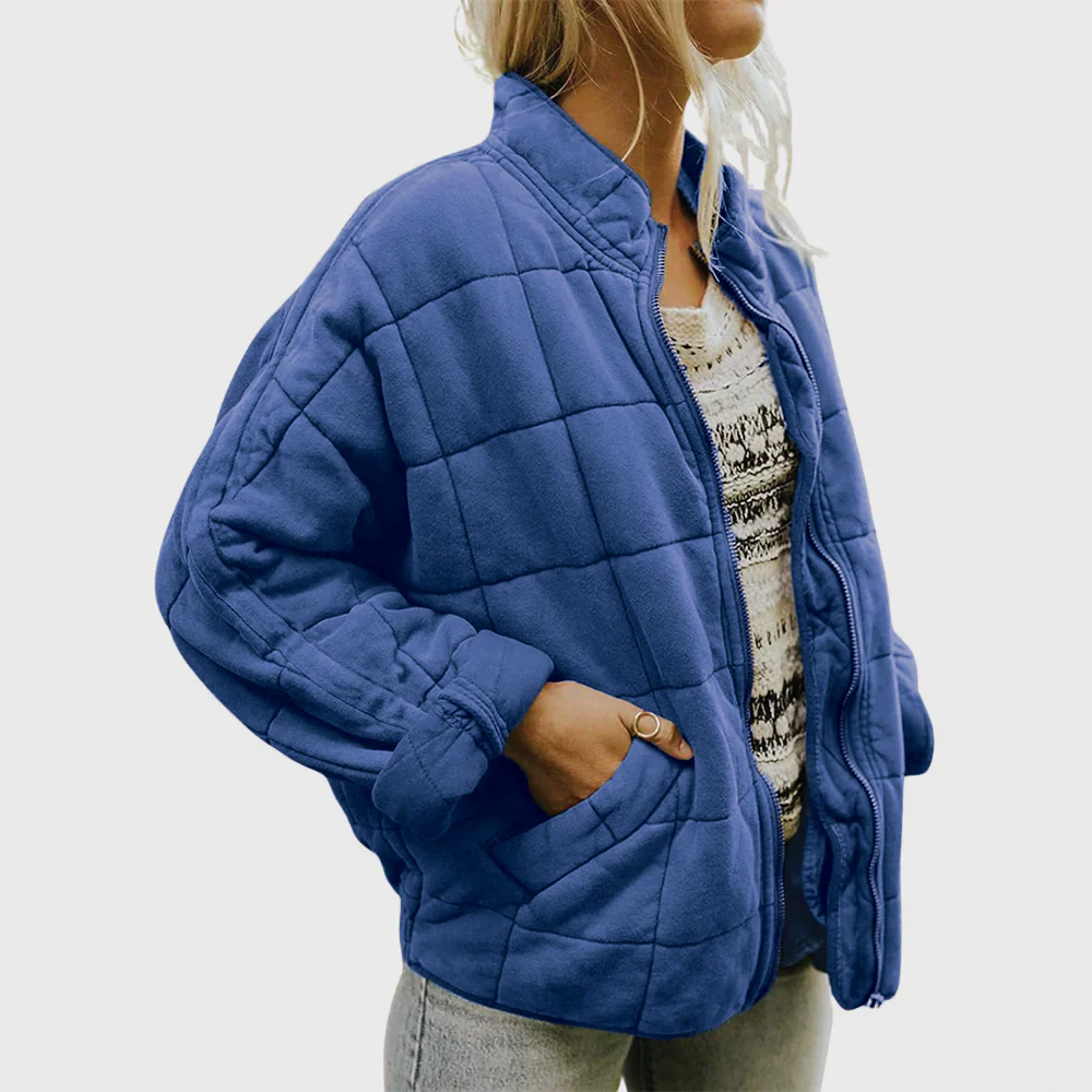 Autumn | Women’s Casual Quilted Jacket with Zip Front - Image 8