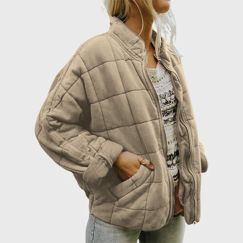 Autumn | Women’s Casual Quilted Jacket with Zip Front - Image 9