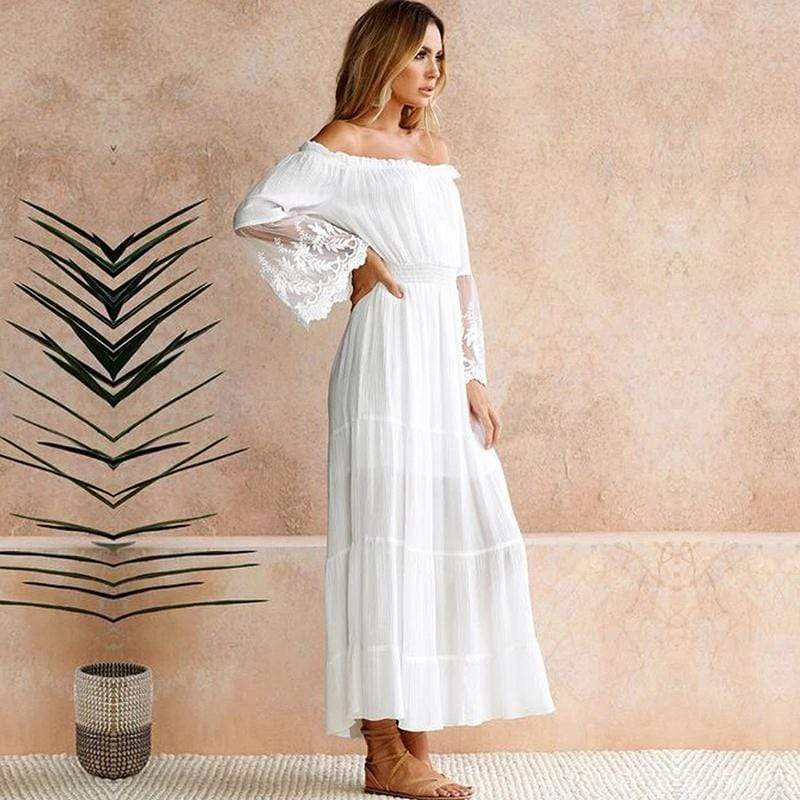 Brooke | Women’s Trendy Maxi Summer Dress with Lace Sleeves - Image 3