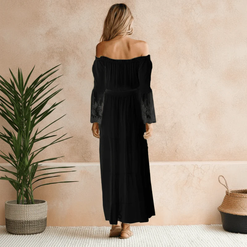 Brooke | Women’s Trendy Maxi Summer Dress with Lace Sleeves - Image 6
