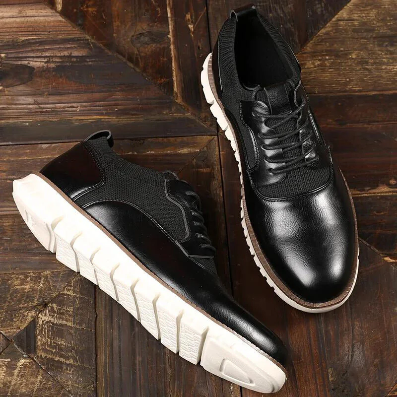 Chester | Casual Leather Men's Trainers with Lace-Up Design - Image 4
