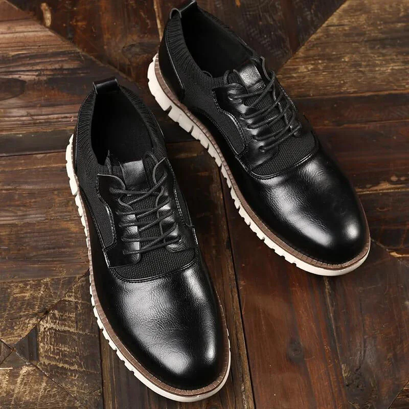 Chester | Casual Leather Men's Trainers with Lace-Up Design - Image 5