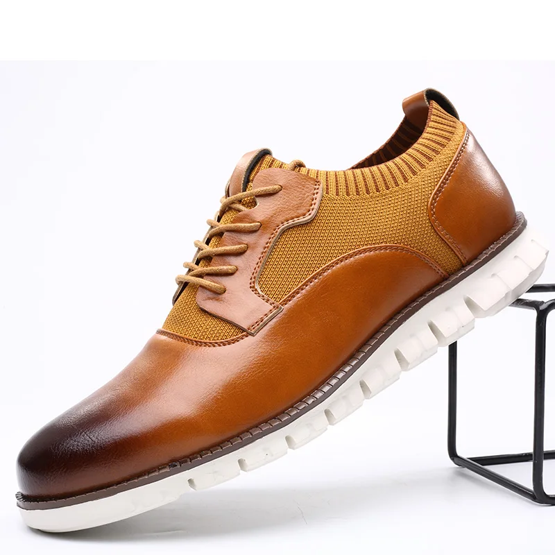 Chester | Casual Leather Men's Trainers with Lace-Up Design - Image 6