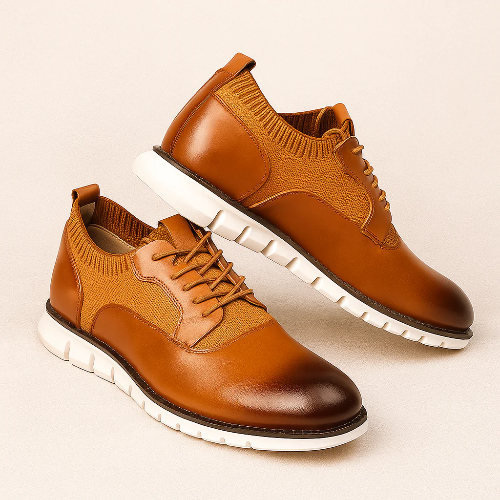 Chester | Casual Leather Men's Trainers with Lace-Up Design - Image 8