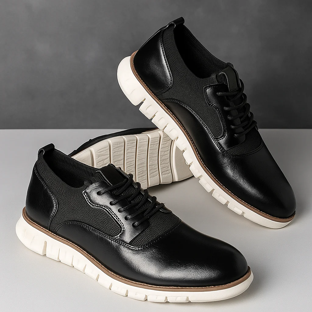 Chester | Casual Leather Men's Trainers with Lace-Up Design - Image 9