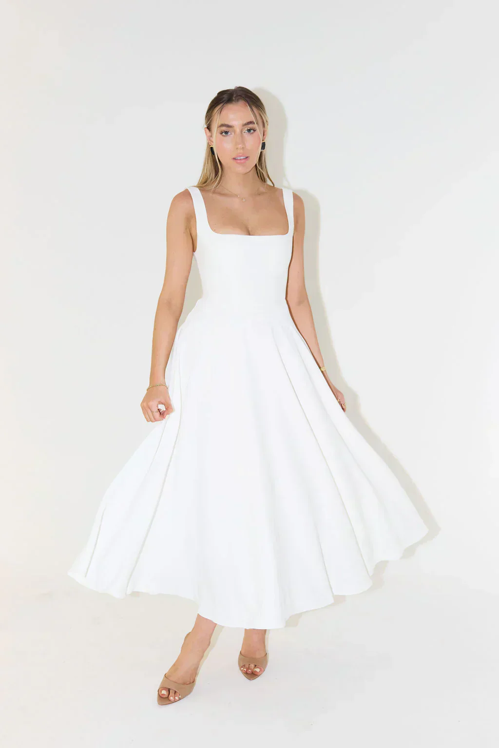 Ciara | Women’s Elegant Midi Bridesmaid Dress with Square Neckline - Image 11