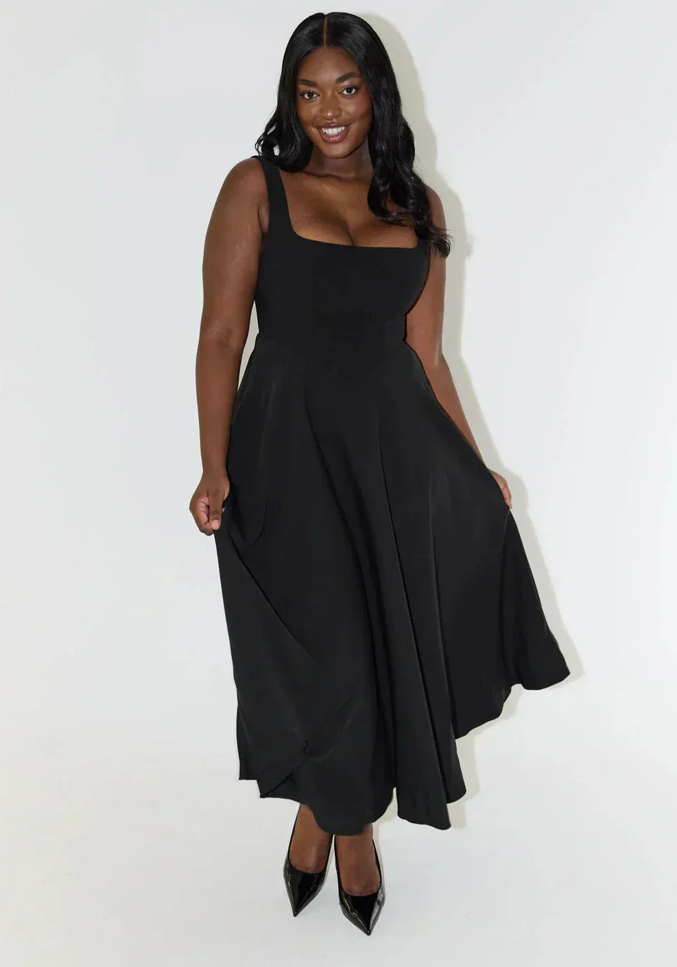 Ciara | Women’s Elegant Midi Bridesmaid Dress with Square Neckline - Image 3
