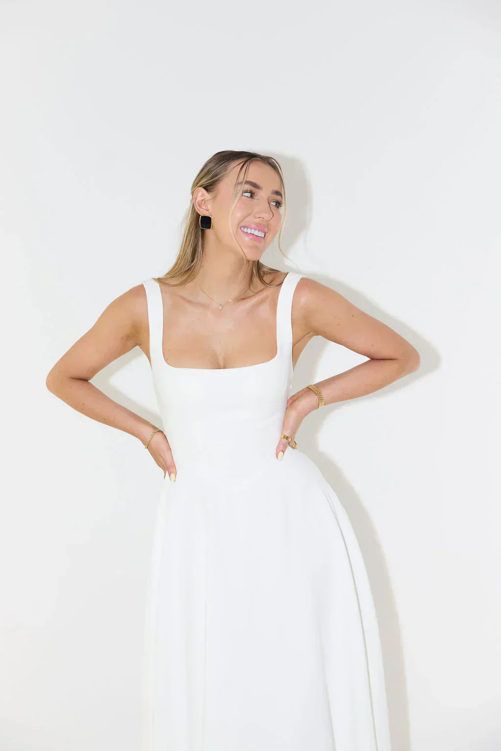 Ciara | Women’s Elegant Midi Bridesmaid Dress with Square Neckline - Image 5