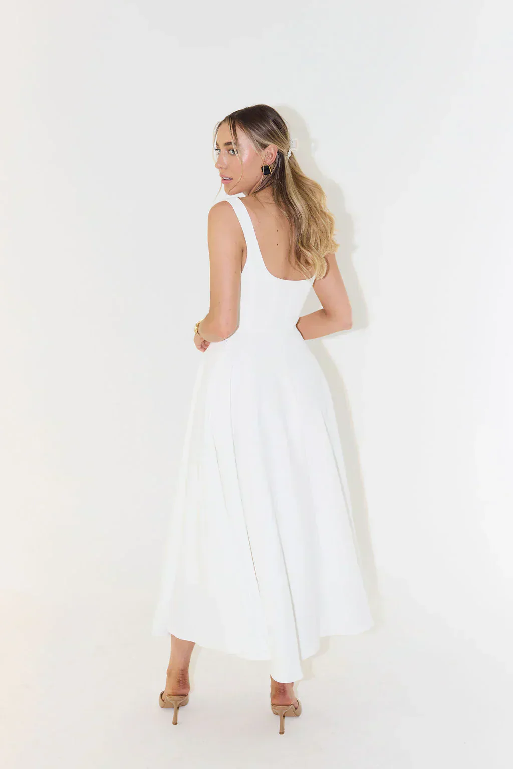 Ciara | Women’s Elegant Midi Bridesmaid Dress with Square Neckline - Image 7