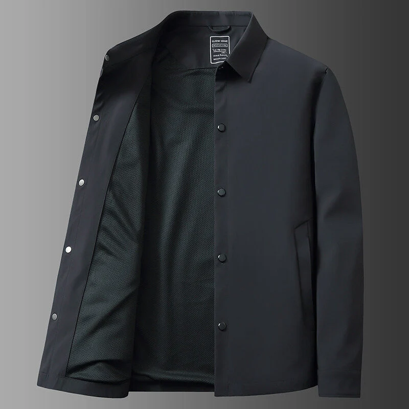 Colin | Men’s Spring Waterproof Harrington Jacket with Button Front - Image 3
