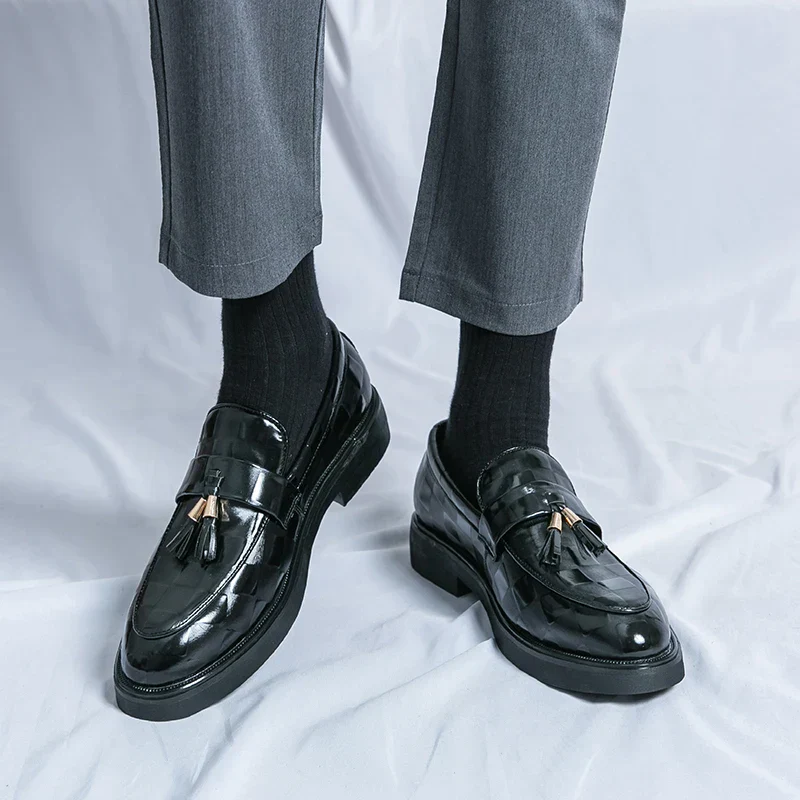 Connor | Men’s Elegant Patterned Loafers with Tassel Trim - Image 11
