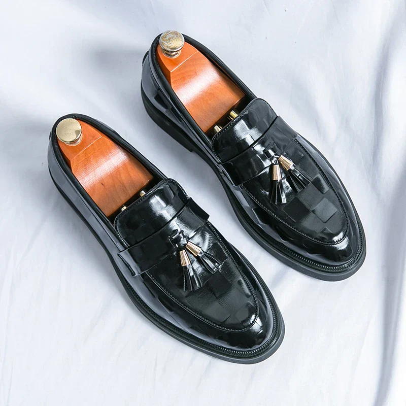 Connor | Men’s Elegant Patterned Loafers with Tassel Trim - Image 12