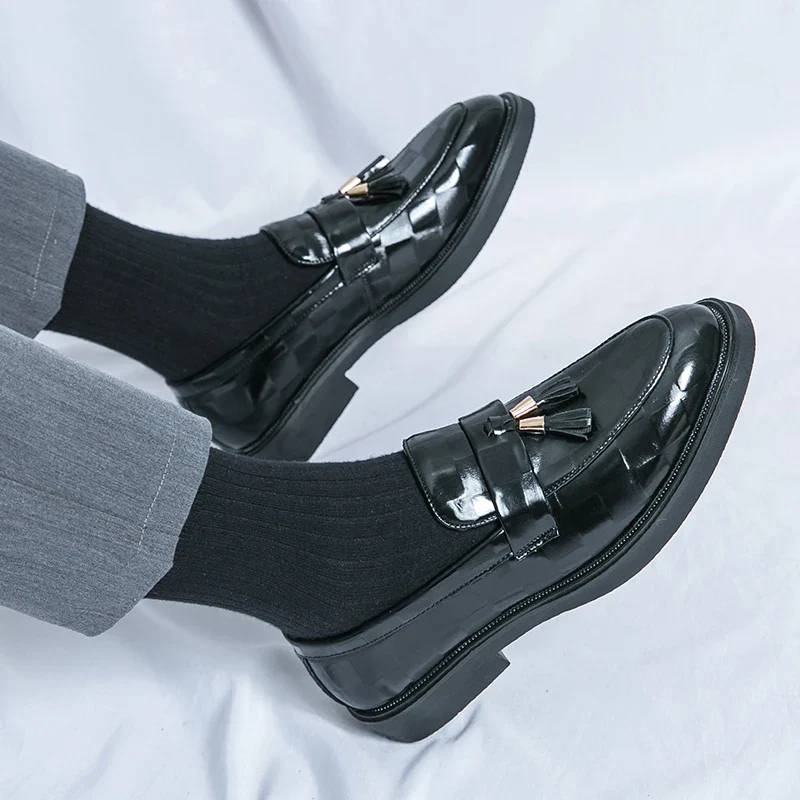 Connor | Men’s Elegant Patterned Loafers with Tassel Trim - Image 14