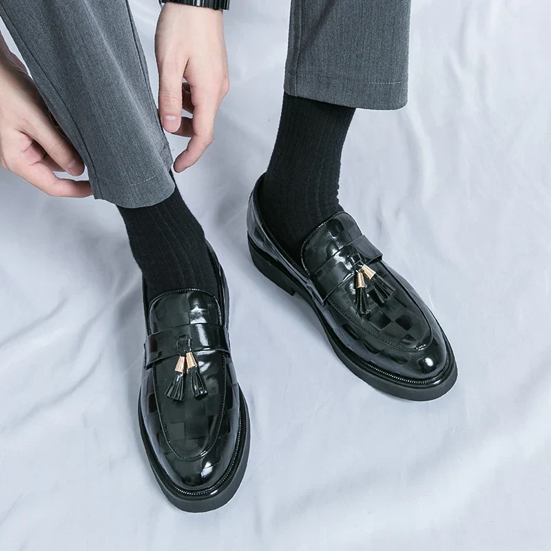 Connor | Men’s Elegant Patterned Loafers with Tassel Trim - Image 17