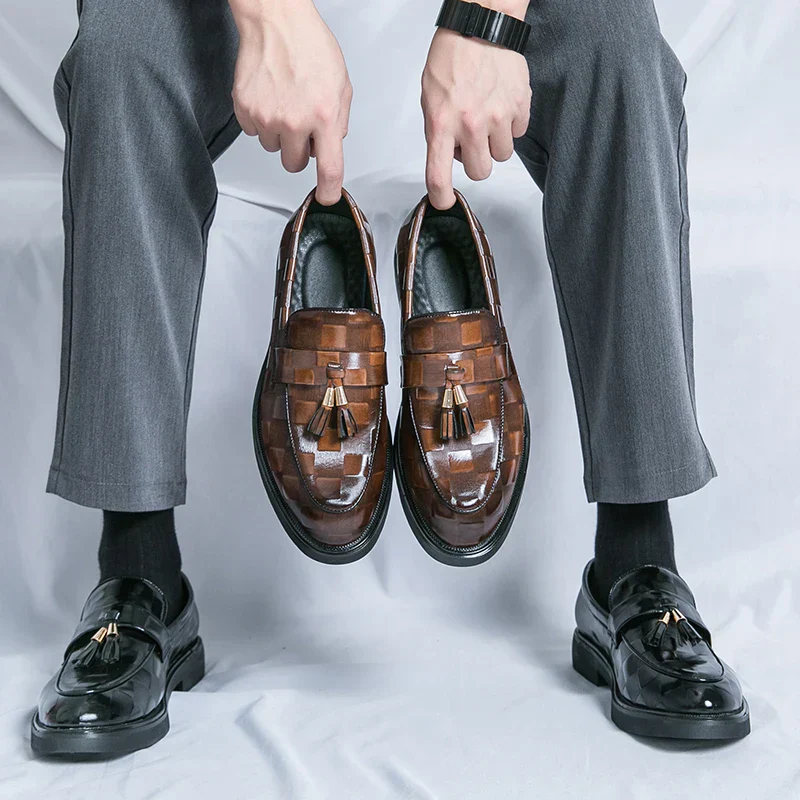 Connor | Men’s Elegant Patterned Loafers with Tassel Trim - Image 20